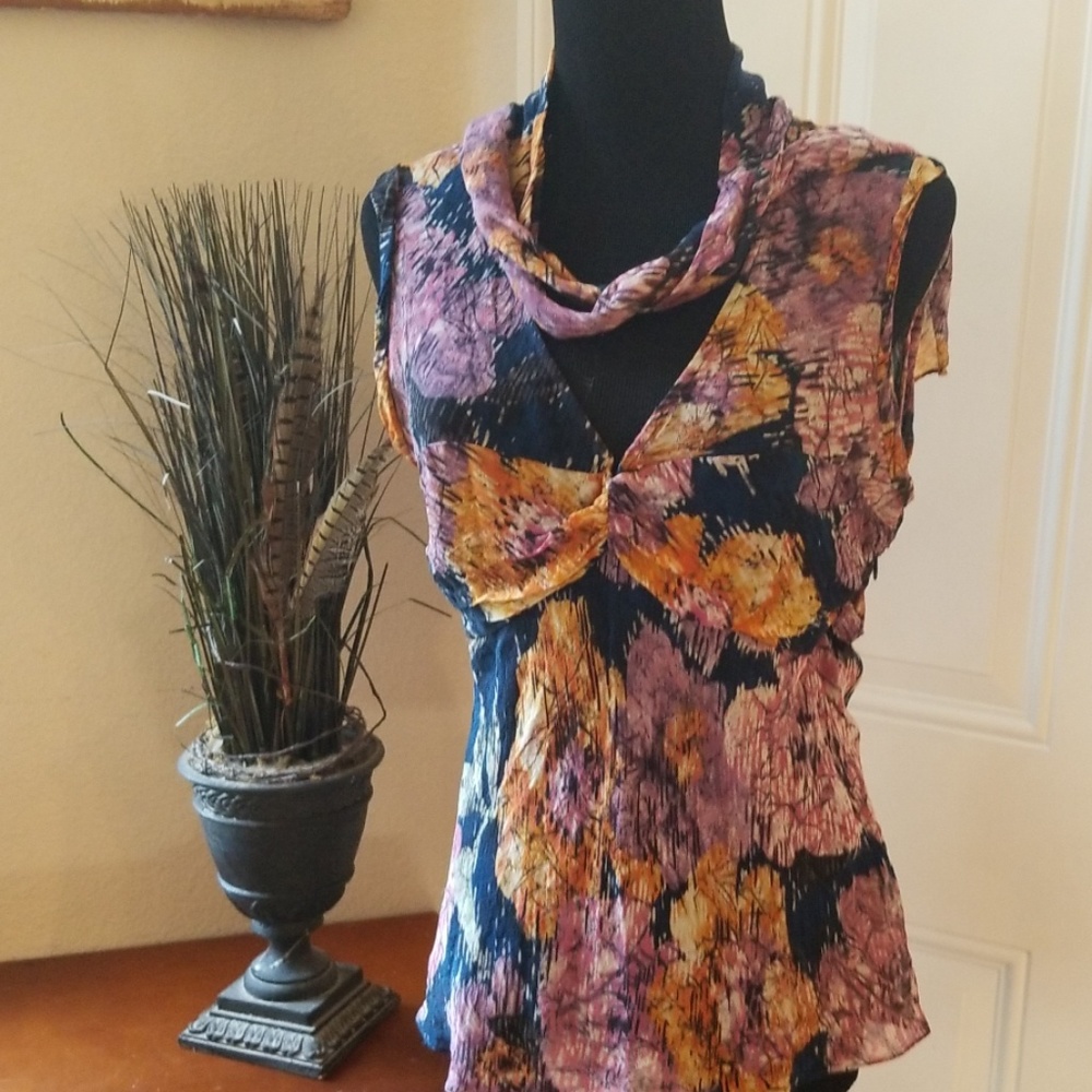 BCBG silk sleeveless blouse